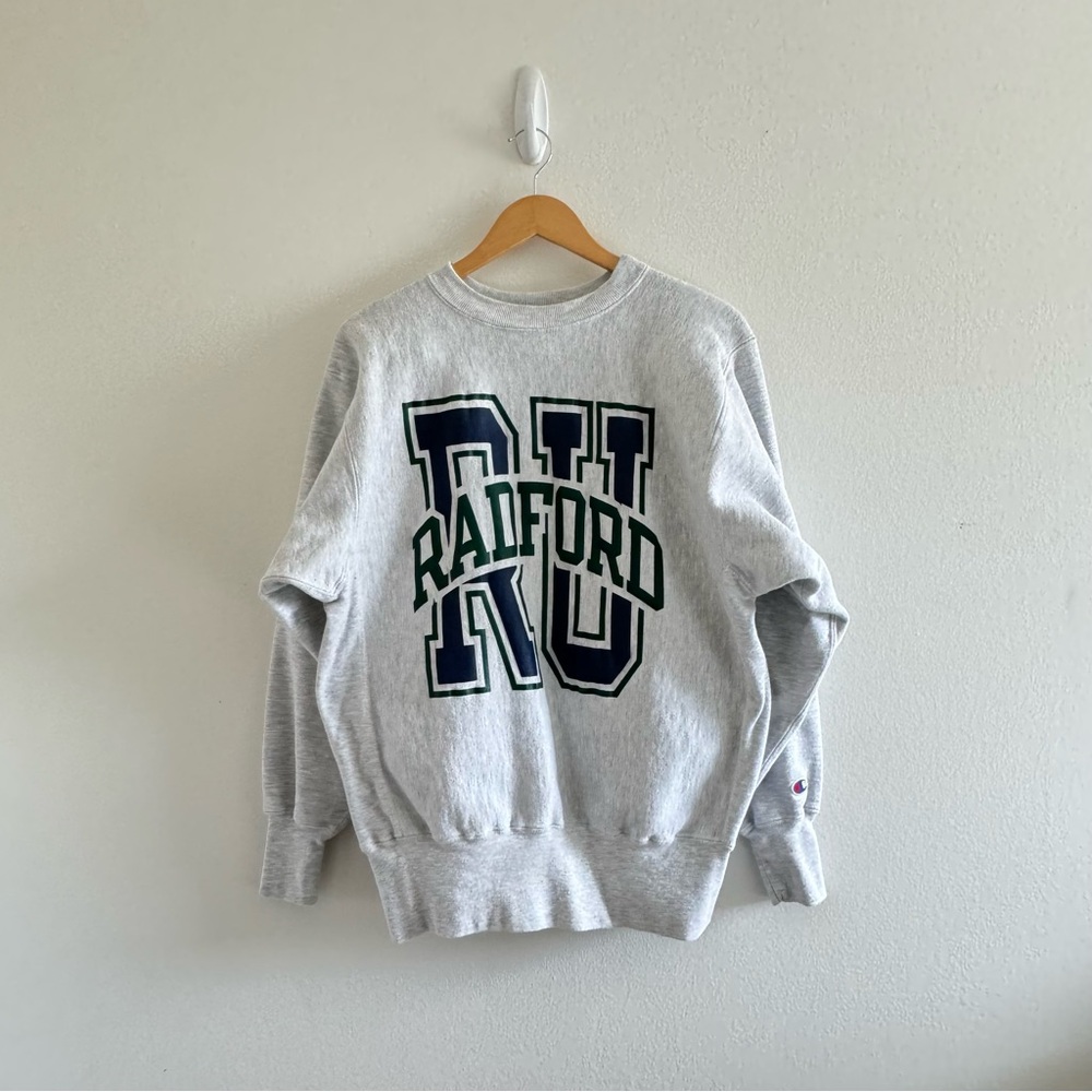 Vintage Champion Reverse Weave Radford University Pullover Sweater Size Large - Picture 1 of 9